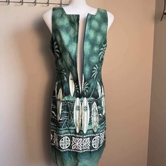 Royal Creations Sleeveless Tropical Vacation Dress Green XL Beach‎ Surfer Resort - Picture 6 of 13